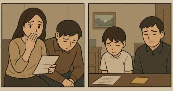 음란사진 합성으로 문제가 되는 상황을 묘사한 만화